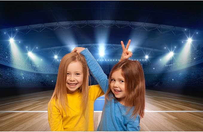 Basketball Stadium Theme Backdrop Basketball Arena Court Shining Stadium Photography Background Sports Club Sports Theme Basketball Match Decorations Spotlight Photo Studio Props Vinyl 20x10ft