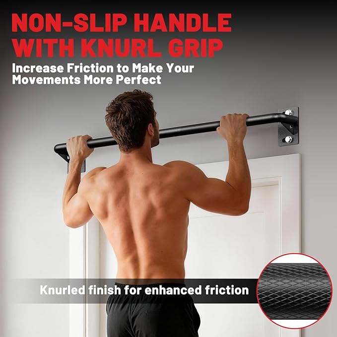 PAPABABE Wall Mounted Pull Up Bar, Chin Up Bar, Strength Training Pull-Up Bars Chin Up Bars for Home Gym