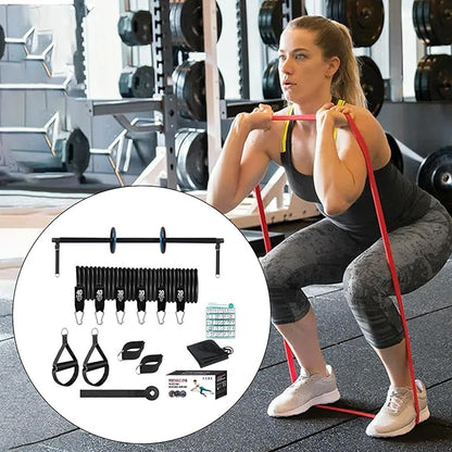 Pilates Bar Set - Pilates Exercise Kit, Pilates Resistance Bar | Portable Home Gym Pilates Bar Kit with Resistance Bands, Multifunctional Fitness Equipment for Full Body Training Home Gym