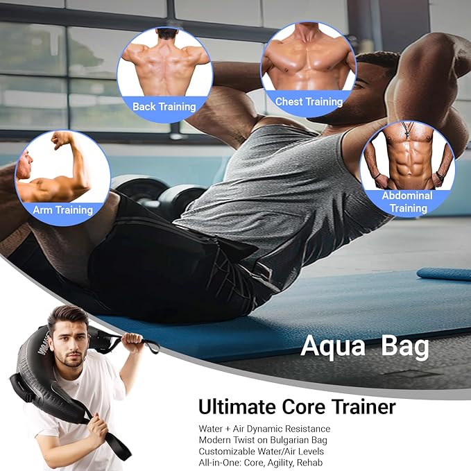 Heavy Aqua Bags-Water weight Bag 38-66Ibs - Ultimate Core Water Weights Aqua Ball-Adjustable Workout Sandbag Alternative for Full Body Exercise, Portable Stability Fitness & Balance Trainer Equipment