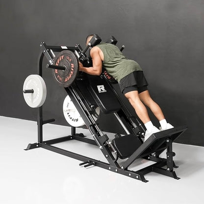 RitFit 3-in-1 Leg Press Hack Squat Machine for Home Gym, 1500LB Capacity, Compact Space-Saving Design with Multiple Hack Squat & Leg Press Angles
