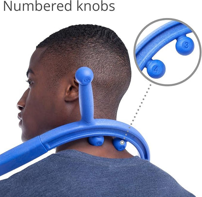 Body Back Buddy Elite Trigger Point Massage Tool, Neck and Back Massager Handheld, Manual Self Massager, Massage Cane, Muscle Knot Remover with Instructions, 2-Pack Bundle (Blue)