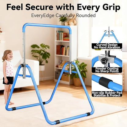 Kids Gymnastics Bar Gymnastic Equipment for Home Adjustable Height Gymnastic Training Bar Gymnastic Stuff for 3-7 Years Old Girls