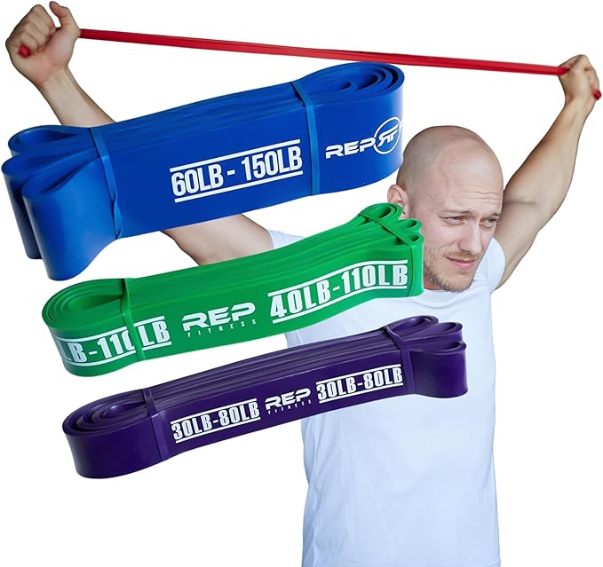 Rep Fitness Pull-Up Bands Resistance Exercise Workout Equipment Set for Home Gym Training – Heavy Duty Stretch Band for Assisted Pullups, Strength Training, Physical Therapy, and Fitness Workouts