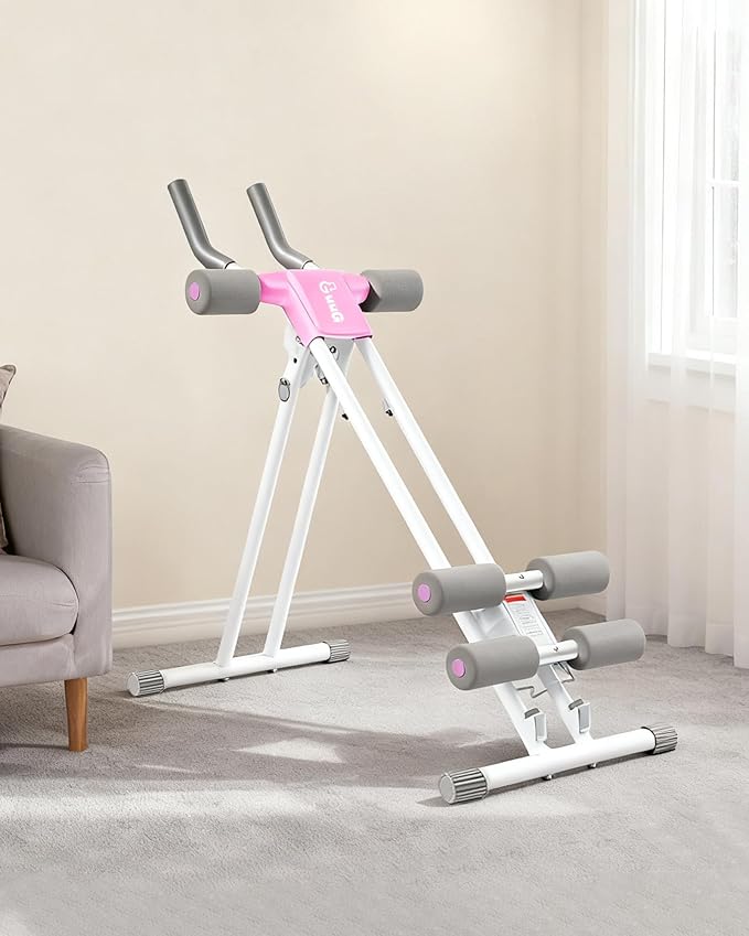 Ab Machine Abdominal Trainer Machine : Adjustable Ab Cruncher Foldable Core Strength Training Equipment Stomach Workout for Home Gym