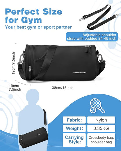 Small Gym Bag for Women,Waterproof Mini Duffle Bag Womens Spotrs WorkoutBags Small Travel Duffel Bag with Wet Pocket Carry on Weekender Bags for Dance Swimming,Gym,Yoga,Fitness Black