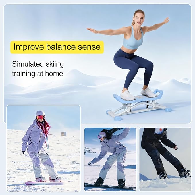 Vicamy Balance Board for Adults, Ski Balance Trainer with Resistance Band, LCD Display, Portable Rock Stepper for Full Body Workout at Home Gym