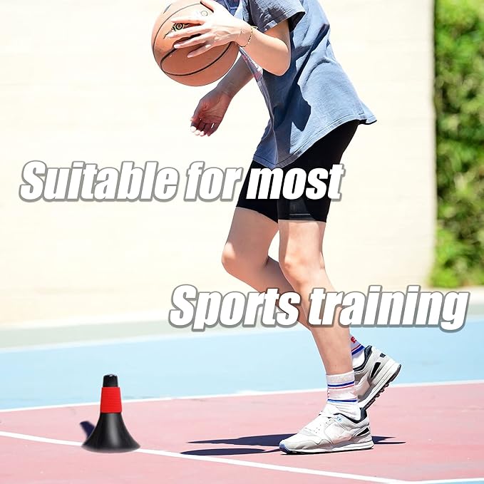 6 Sets Sport Cones 9 Inches Marker Cones with Grip Agility Training Sports Cone for Soccer Basketball Football Drills Training, Indoor Outdoor Activity or Events