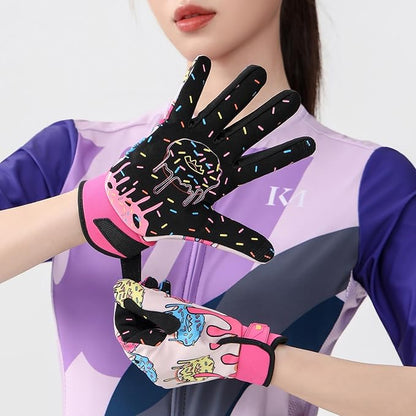 Full-Finger Cycling Gloves for Men and Women – Adjustable Cycling Gloves for Outdoor Activities, Mountain Biking, with Cushioning & Protection, Comfortable and Breathable