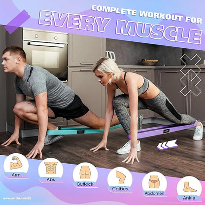 10 Pcs Fabric Resistance Bands for Working Out, 5 Levels Elastic Non-Slip Exercise Bands with Guide for Women and Men Legs and Glutes - for Home, Gym, Yoga, Pilates, Stretching