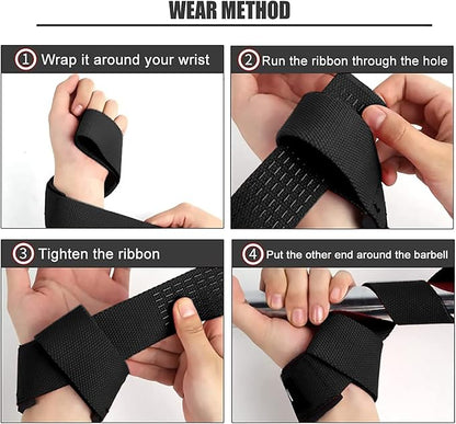 SKDK Lifting Straps Strength Training Women Bodybuilding, Lifting Straps Gym Deadlift, Deadlift Straps with Neoprene Padded Wrist, Non-Slip Silicone, for Weightlifting, Bodybuilding, Xfit, Strength