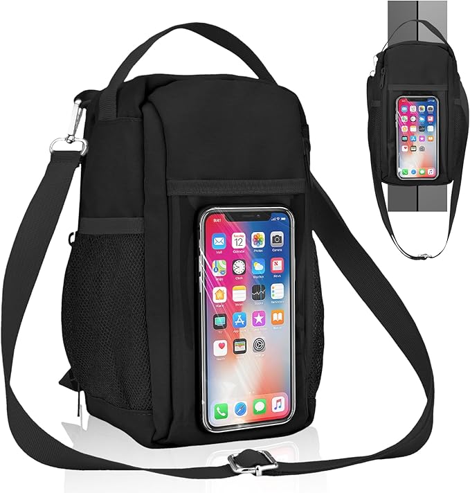 Magnetic Gym Water Bottle Bag with Strong Magnet Holder for Men and Women, Small Carrying Pouch for Phone Keys and Earbuds, Secure Metal Attachment for Gym and Sports Use