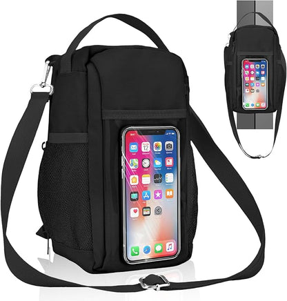Magnetic Gym Water Bottle Bag with Strong Magnet Holder for Men and Women, Small Carrying Pouch for Phone Keys and Earbuds, Secure Metal Attachment for Gym and Sports Use