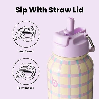 BOTTLE BOTTLE 32oz Insulated Water Bottle Stainless Steel Sport Water Bottle with Straw Dual-use Lid Design for Gym with Pill Box