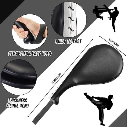 Poen 7 in 1 Taekwondo Kick Pad Boxing Training Equipment Punching Mitts Martial Arts Wrist Band Adjustable Soft Pads Set for Karate Muay Thai MMA Training