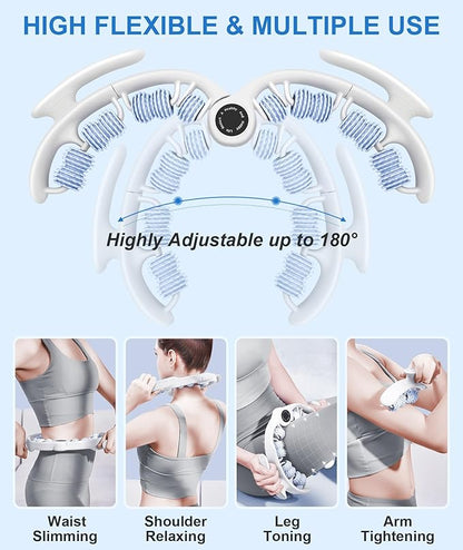 KESHWELL Cellulite Massage Roller,Lymphatic Drainage Massager,Muscle Massage Roller,Cellulite Remover for Leg Massager,Manual Massage Stick with Detachable Rollers for Leg,Neck,Back, Arm,Thigh.Blue