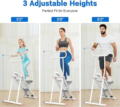 HXD-ERGO Stair Stepper for Home, New Version 6 Adjustable Resistance Vertical Climber Cardio Exercise Machine, Folding Stair Climber for Full Body Workout with Adjustable Handlebar