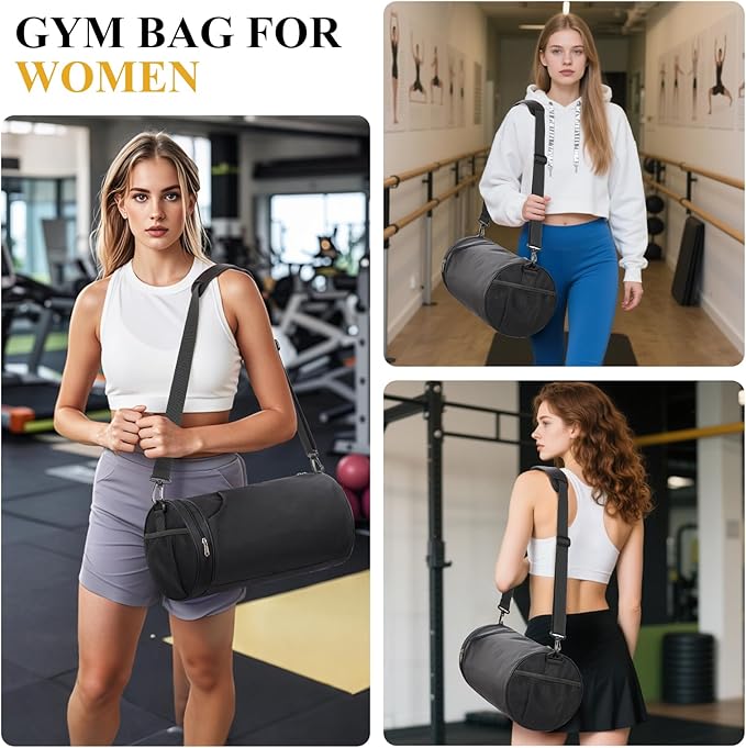 Small Sports Gym Bag Workout Lightweight Mini Duffel Bags for Men Women,Daily Bag,Medium(Black)