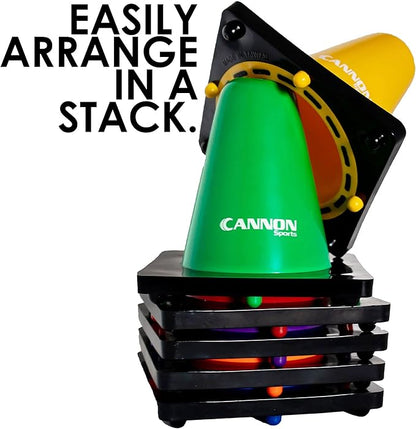 Cannon Sports 6 Pack Agility Cones - 6 inch Colorful Cones with Rubber Weighted Base - Perfect for Soccer, Hockey, Basketball Practice Drills