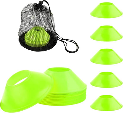 25pcs Soccer Cones for Sports Training, Mini Football Cones & Mesh Bag Flexible Agility Cones Premium Training Cones for Basketball Football Running Drills Sports Games Skating Kids