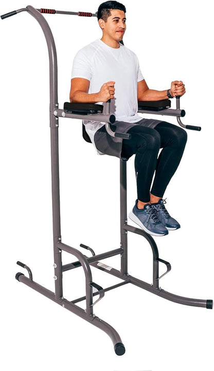 Retrospec Power Tower for Functional Fitness Home Gym Strength Trainer; Pads