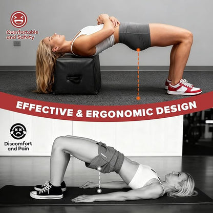 Hip Thrust Bench, Multi-Functional Hip Thrust Box for Home Gym, Non-Slip Hip Thrust Machine for Glute Bridge, Glute Workout Equipment Core Strength Training
