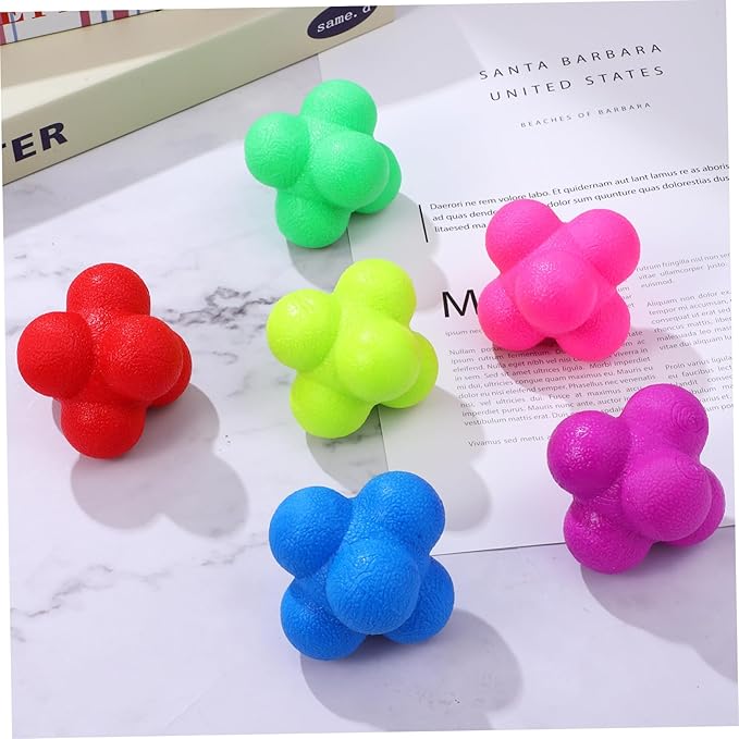 YARNOW 6pcs Hexagonal Reaction Training Balls Exercise Balls for Sports Agility Reaction Fitness Elasticity