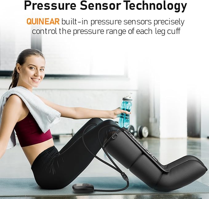 QUINEAR Leg Recovery System for Athletes, Air Compression Recovery Boots Massager for Circulation and Pain Relief - 9 Intensities 60-140 mmHg - FSA-HSA Eligible