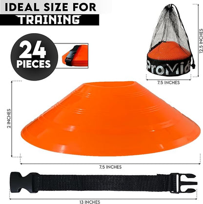 Disc Soccer Cones for Training Kids - 200,100,50 Small Plastic Cones for Sports Training - Flexible Conos for Soccer Practice Equipment, Basketball & Football Drills Equipment