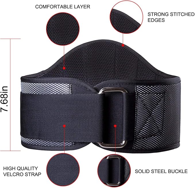 High-Strength Weight Belt with Buckle - Comfortable and Reliable Lower Back Support for Weightlifting - Durable Material, Adjustable Size