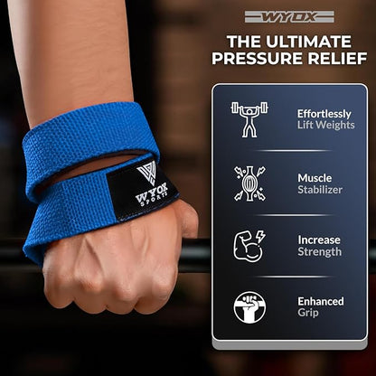 WYOX Figure 8 Weight Lifting Straps for Weightlifting Heavy Duty Deadlifting Workout Straps | Wrist Wraps Gym Equipment Gear Men Women PAIR