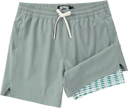 Men 2 in 1 Running Shorts with Compression Liner 5" 7" Quick Dry Workout Athletic Shorts with Pockets Towel Loop