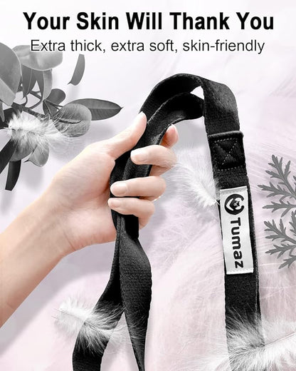 Tumaz Stretching Strap - 10 Loops & Non-Elastic Yoga Strap - Perfect Home Workout Stretch Strap for Physical Therapy, Yoga, Pilates, Flexibility