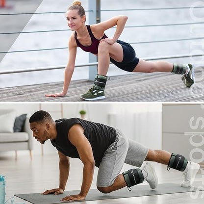 Sportneer 20lbs/Pair Adjustable Ankle Weights for Women and Men, Modularized Leg Weight for Yoga, Walking, Running, Aerobics, Gym, Physical Therapy