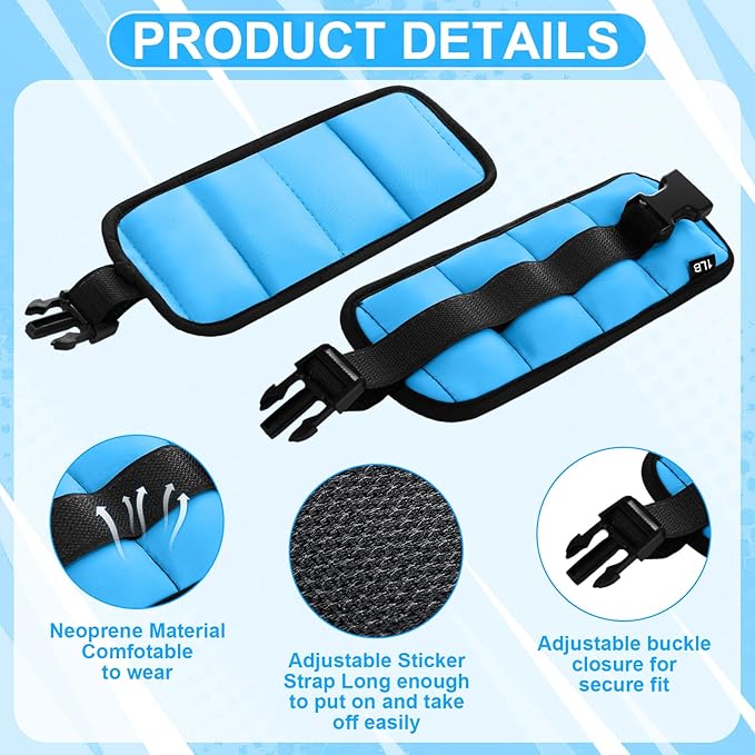 Water Aerobics Set, 4 Piece Pool Exercise Kit (2 Aqua Dumbbells + 2 Ankle/wrist Weights), EVA Foam, Low-impact Workout