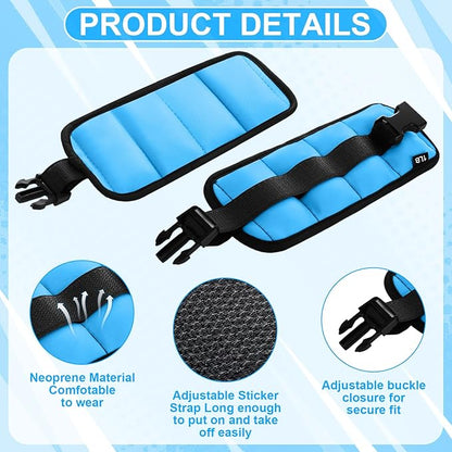 Water Aerobics Set, 4 Piece Pool Exercise Kit (2 Aqua Dumbbells + 2 Ankle/wrist Weights), EVA Foam, Low-impact Workout