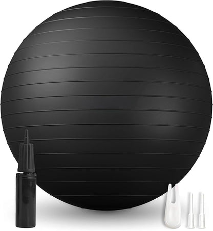 Exercise Ball - Yoga Ball Anti-Burst and Slip Resistant, for Fitness, Pregnancy, Stability, Balance, Core Workout - Training Ball w/Quick Pump - Office, Home, Gym