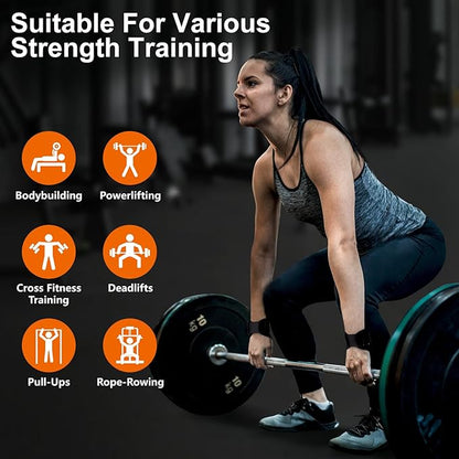 Weight Lifting Wrist Strap, Double Layer Leather Wrist Strap for Deadlift and Powerlifting, Adjustable Neoprene Padded Wrist Wraps, for Men & Women, 1 Pair