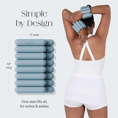 Bala Bangles Wrist & Ankle Weights for Women & Men - Adjustable Weighted Bands - Soft Silicone Arm & Leg Weights for Pilates, Yoga, Walking, Barre, Home Workout & Strength Training Exercise