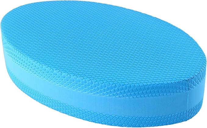 QWORK Stability Trainer Pad - Blue Foam Balance Exercise Cushion for Therapy, Yoga, Pilates, and Fitness - Supports Ankle Stability