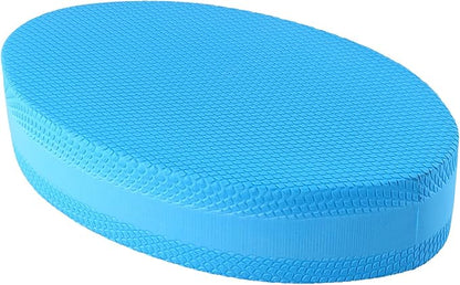 QWORK Stability Trainer Pad - Blue Foam Balance Exercise Cushion for Therapy, Yoga, Pilates, and Fitness - Supports Ankle Stability