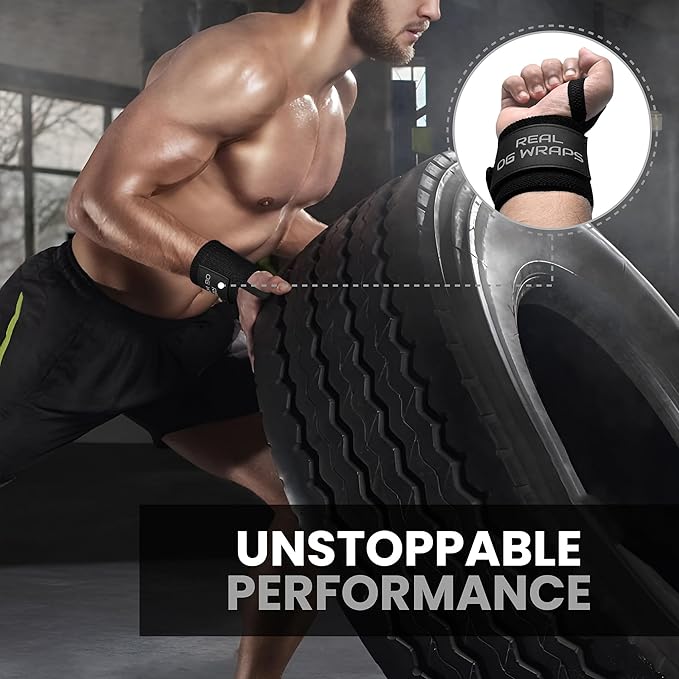 18" OG-Grade Wrist Wraps for Weightlifting – Heavy Duty Wrist Support with Thumb Loop & Lockdown Strap – Wrist Straps for Powerlifting, Bench Press & Gym Training