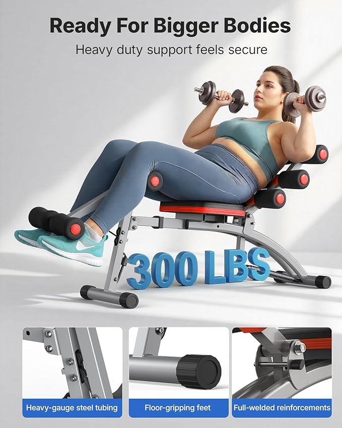 MERACH Ab Machine, Multi-Functional Adjustable Ab Trainer, Ab Workout Bench for Home Gym, Sit Up Machine for Abdominal, Exercise Chair for Full Body Workout