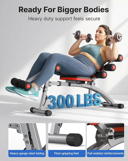 MERACH Ab Machine, Multi-Functional Adjustable Ab Trainer, Ab Workout Bench for Home Gym, Sit Up Machine for Abdominal, Exercise Chair for Full Body Workout