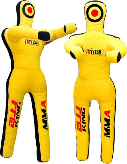 Unfilled Grappling Dummy – Adult Life Size Wrestling & BJJ Training Dummy, MMA Jiu Jitsu Judo Takedown & Throwing Practice, Heavy-Duty Triple-Stitched Canvas Submission Dummy