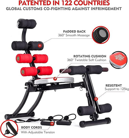 22 in 1 Wonder Master Core & Abdominal Workout Equipment, Foldable & Adjustable Rowing Machine, Core Strength Training& Abdominal Exercise Trainers with 22 Ways to Exercise for Home Gym