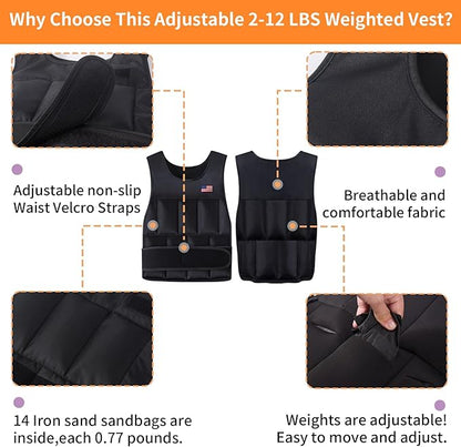 Adjustable Weighted Vest for Men Women,2-30 Lbs Adjustable Weighted Vest with Straps Womens Running Weight Vest for Walking Strength Training Fitness