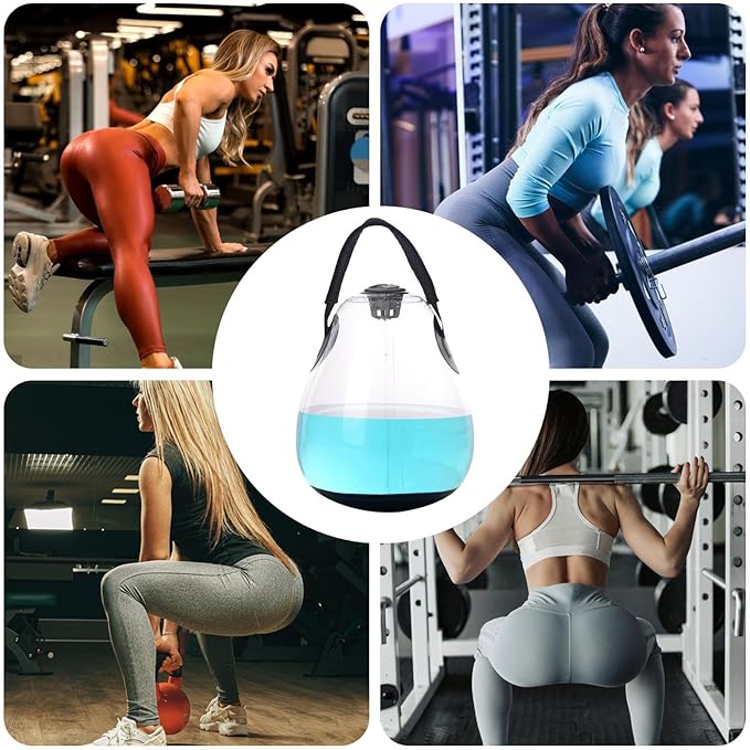 Fitness Water Bag, Weighted Inflatable Kettlebell, Adjustable Training Weight, Flexible Core Workout Tool, Fitness Equipment for Home, Travel, Work Area, Balance Exercises, Strength Training