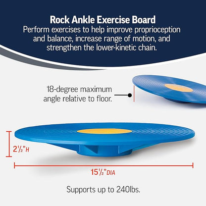 OPTP Rock Ankle Exercise Board - Balance Wobble Board for Therapy and Rehab - Ankle Strengthening Equipment for Improved Proprioception and Range of Motion