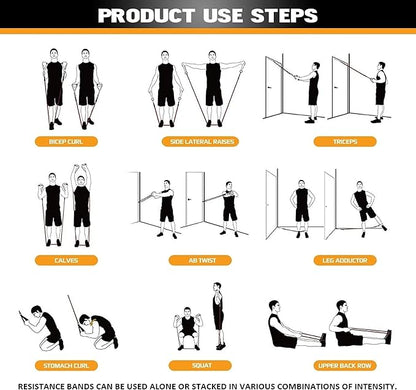 Alpine Swiss Exercise Resistance Bands Set with Handles, Door Anchor, Ankle Straps and Carry Bag for Men and Women
